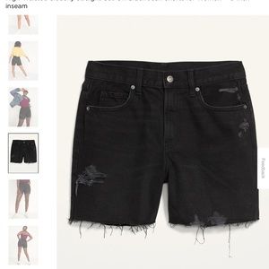 #9 Old Navy high rise black distressed shorts